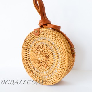 Circle Rattan Bali Beach Sling Bags Desaign Unique Handwoven